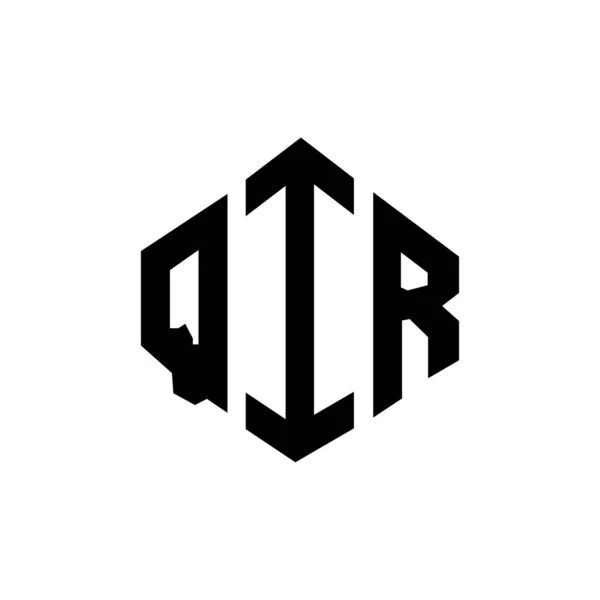 Qir Letter Logo Design Polygon Shape Qir Polygon Cube Shape — Vettoriale Stock