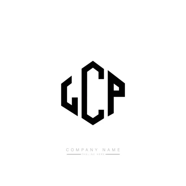 Lcp Lettera Logo Design Con Forma Poligonale Design Del Logo — Vettoriale Stock