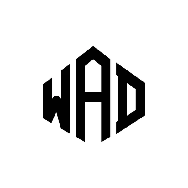 ポリゴン形状のWad文字ロゴデザイン Wadポリゴンとキューブ形状のロゴデザイン Wad六角形ベクトルロゴテンプレート白と黒の色 Wadモノグラム ビジネスや不動産のロゴ — ストックベクタ