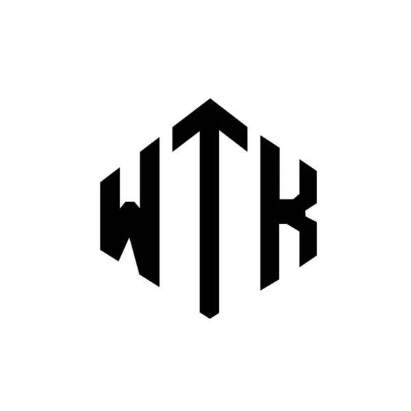 Wtk Letter Logo Design Polygon Shape Wtk Polygon Cube Shape — Stockový vektor