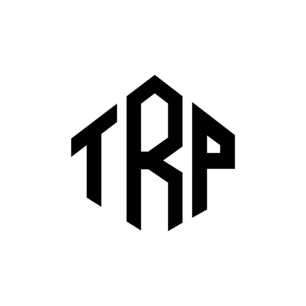 Trp Letter Logo Design Polygon Shape Trp Polygon Cube Shape — Vetor de Stock