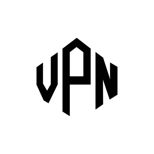 Vpn Letter Logo Design Polygon Shape Vpn Polygon Cube Shape — Vettoriale Stock