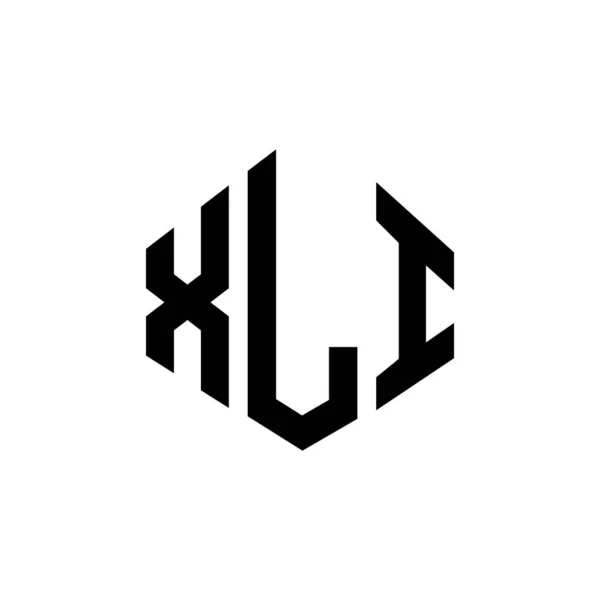 Xli Letter Logo Design Polygon Shape Xli Polygon Cube Shape — Stockvektor