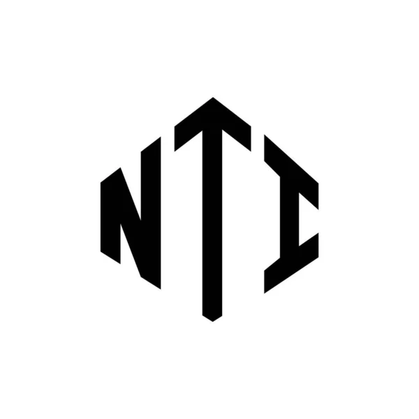 Nti Letter Logo Design Polygon Shape Nti Polygon Cube Shape — Stockvektor