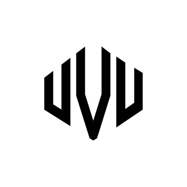 Diseño Del Logotipo Letra Uvu Con Forma Polígono Diseño Logotipo — Vector de stock