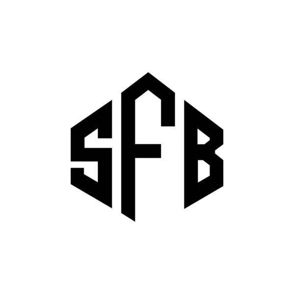 Sfb Letter Logo Design Polygon Shape Sfb Polygon Cube Shape — Vettoriale Stock