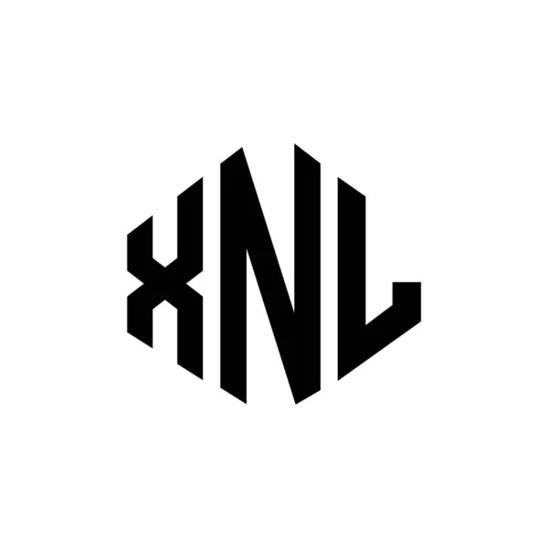 Xnl Letter Logo Design Polygon Shape Xnl Polygon Cube Shape — Stockvector
