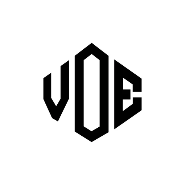 Voe 디자인 폴리곤 Voe 폴리곤 정육면체 디자인 Voe 육각형 로고는 — 스톡 벡터