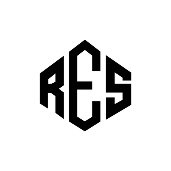 Res Letter Logo Design Polygon Shape Res Polygon Cube Shape — 스톡 벡터