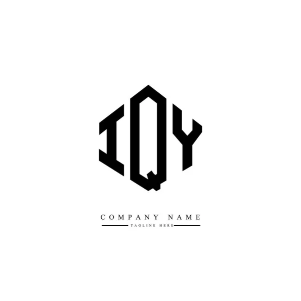 Iqy字母标识设计与多边形 方块形状的标志设计 六边形矢量标识模板白色和黑色的颜色 商业和房地产标志 — 图库矢量图片