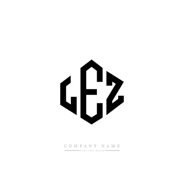 Logo Lez Lettera Design Con Forma Poligonale Design Del Logo — Vettoriale Stock