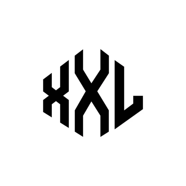 Xxl Letter Logo Design Polygon Shape Xxl Polygon Cube Shape — Stockvector