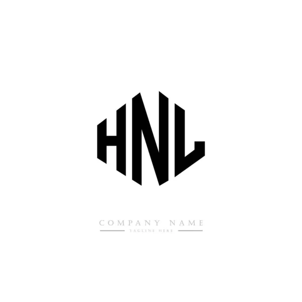 Projekt Logo Litery Hnl Kształcie Wieloboku Projekt Logo Wieloboju Sześcianu — Wektor stockowy