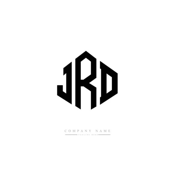 Jrd Letter Logo Design Polygon Shape Jrd Polygon Cube Shape — Stockvector