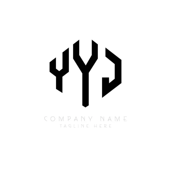 Yyj Letter Logo Design Polygon Shape Yyj Polygon Cube Shape — Wektor stockowy