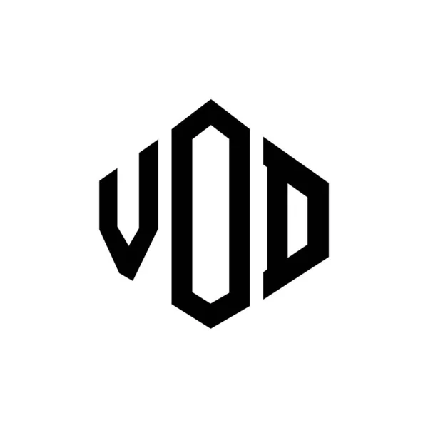 Vod Letter Logo Design Polygon Shape Vod Polygon Cube Shape — Stock Vector