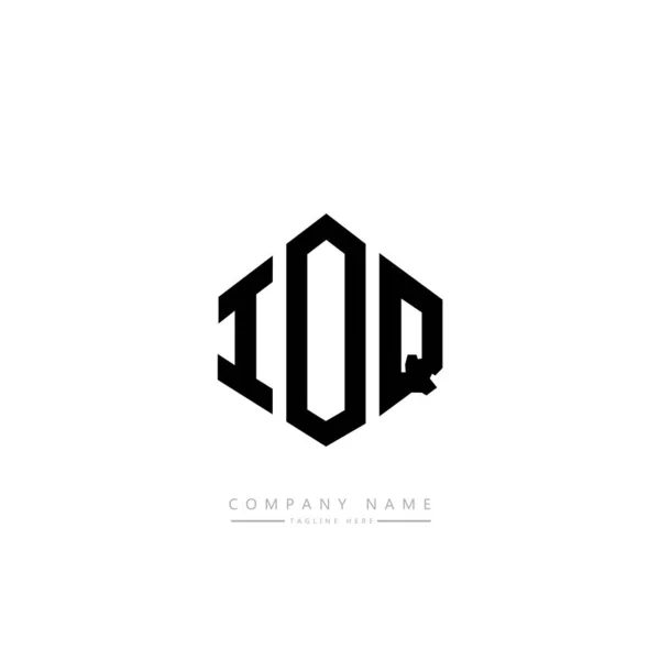 Ioq 디자인 다각형 디자인 헥사곤 로고는 검은색의 템플릿이다 모노그램 부동산 — 스톡 벡터