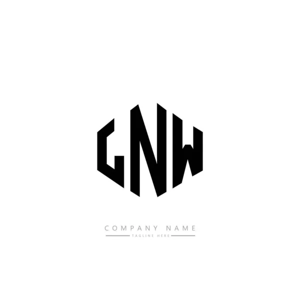Lnw Letter Logo Design Mit Polygonform Würfelförmiges Logo Design Sechseck — Stockvektor
