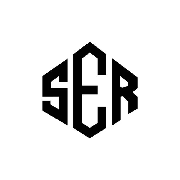 Ser Letter Logo Design Polygon Shape Ser Polygon Cube Shape — Stockový vektor