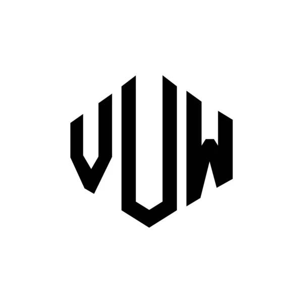 Vuw Letter Logo Design Polygon Shape Vuw Polygon Cube Shape — Vettoriale Stock
