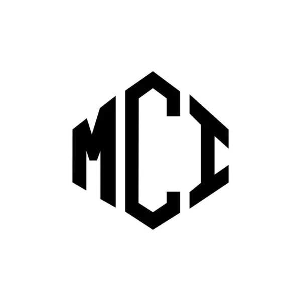 Mci Letter Logo Design Polygon Shape Mci Polygon Cube Shape — Stock Vector