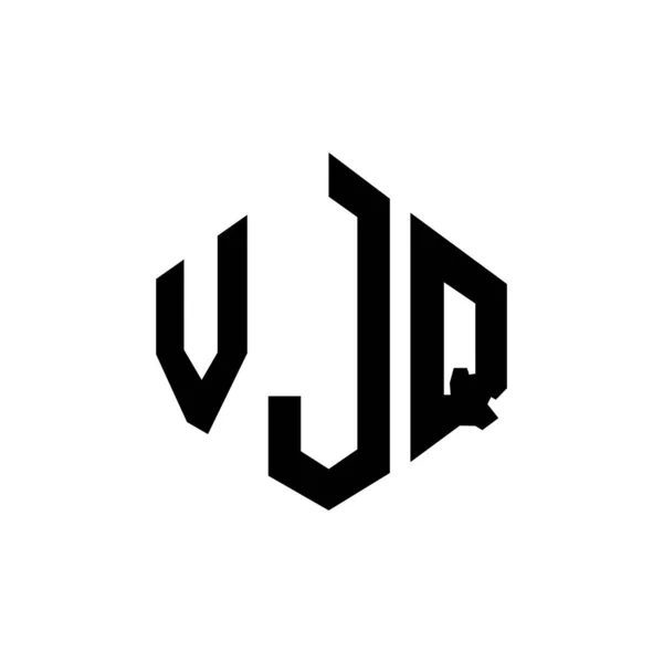Çokgen Şekilli Vjq Harf Logosu Tasarımı Vjq Çokgen Küp Şeklinde — Stok Vektör