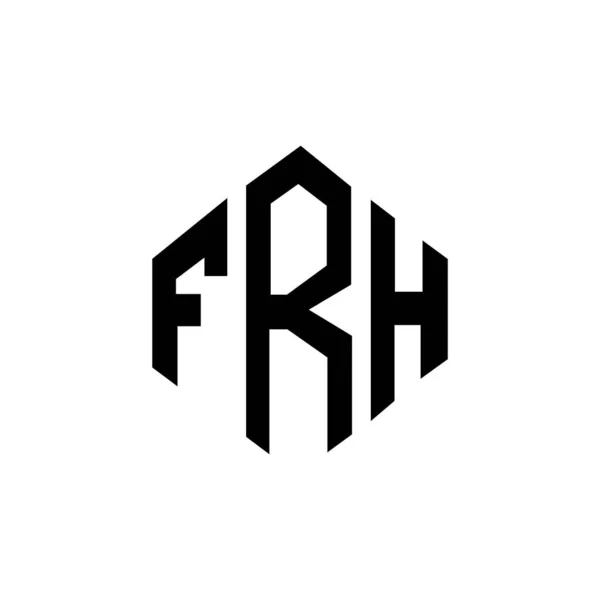 Frh Letter Logo Design Polygon Shape Frh Polygon Cube Shape — Archivo Imágenes Vectoriales
