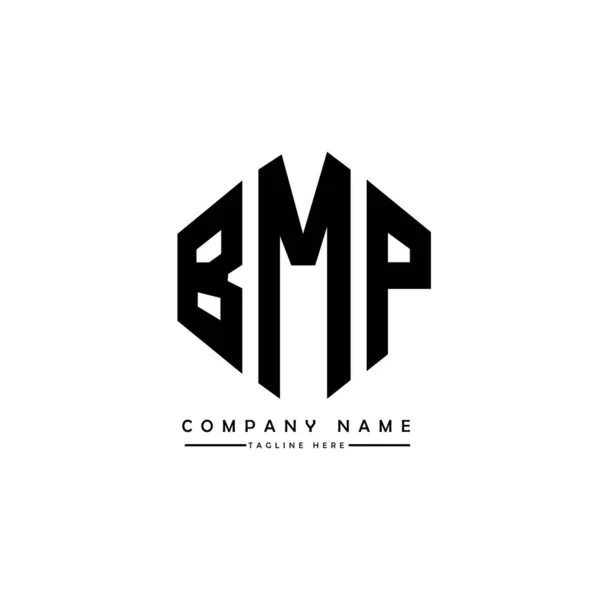 Bmp Letter Logo Design Polygon Shape Bmp Polygon Cube Shape — Vettoriale Stock