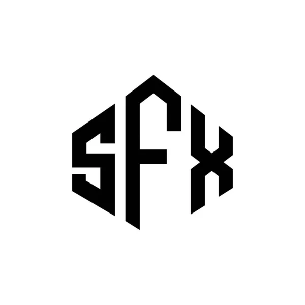 Sfx Letter Logo Design Polygon Shape Sfx Polygon Cube Shape — Vettoriale Stock