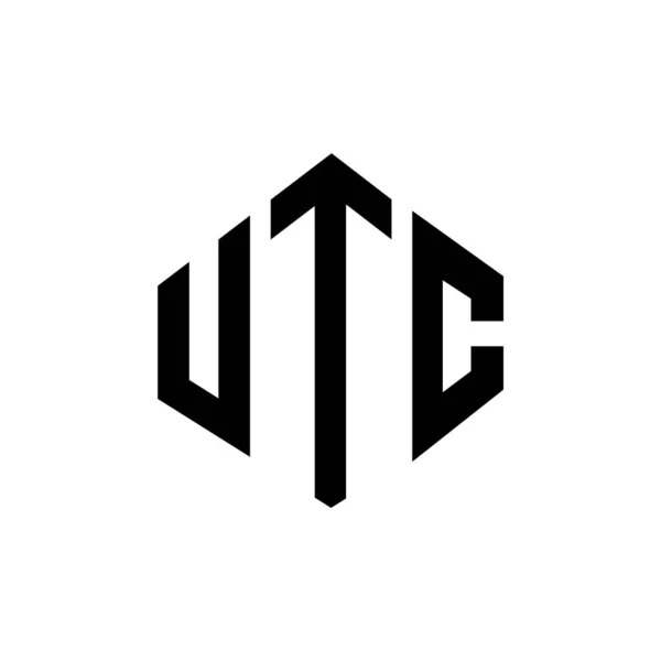 Utc Letter Logo Design Polygon Shape Utc Polygon Cube Shape — стоковый вектор