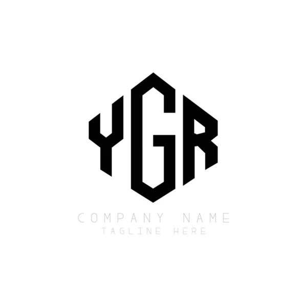 Ygr Letter Logo Design Polygon Shape Ygr Polygon Cube Shape — стоковый вектор