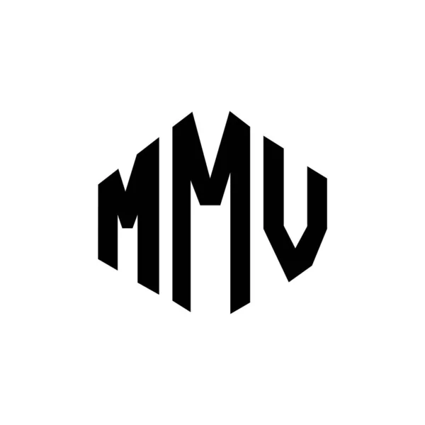 Mmv Letter Logo Design Polygon Shape Mmv Polygon Cube Shape — Stockový vektor