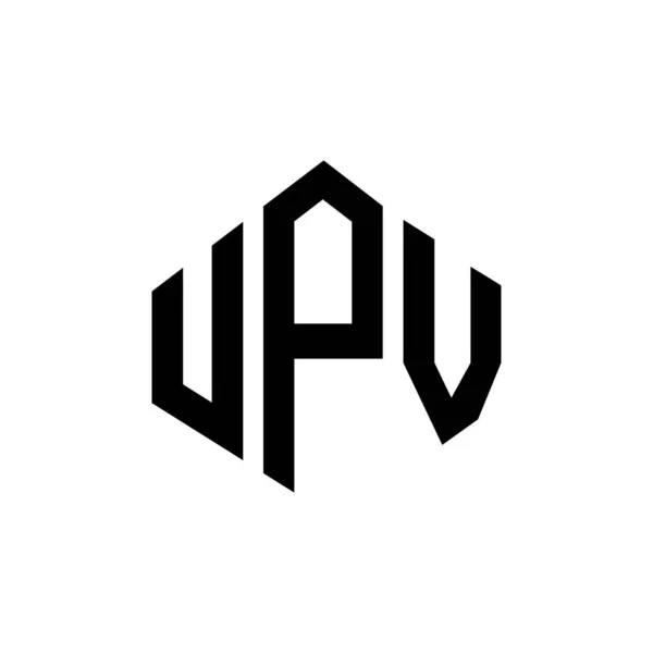 Розробка Логотипу Літери Upv Формою Багатокутника Дизайн Логотипу Формі Багатокутника — стоковий вектор