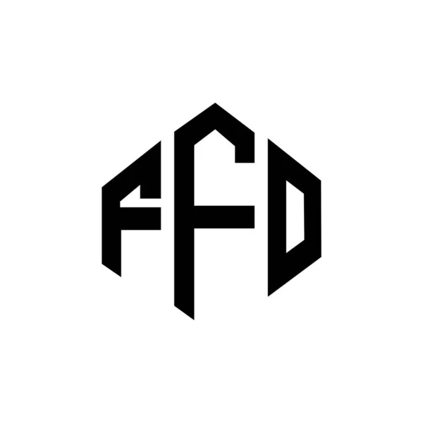 Ffo Lettre Logo Design Avec Forme Polygone Logo Forme Cube — Image vectorielle