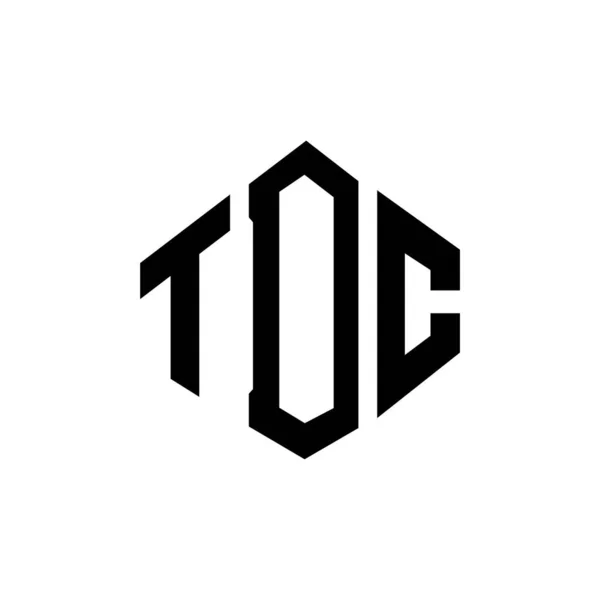 Tdc Letter Logo Design Polygon Shape Tdc Polygon Cube Shape — Vettoriale Stock