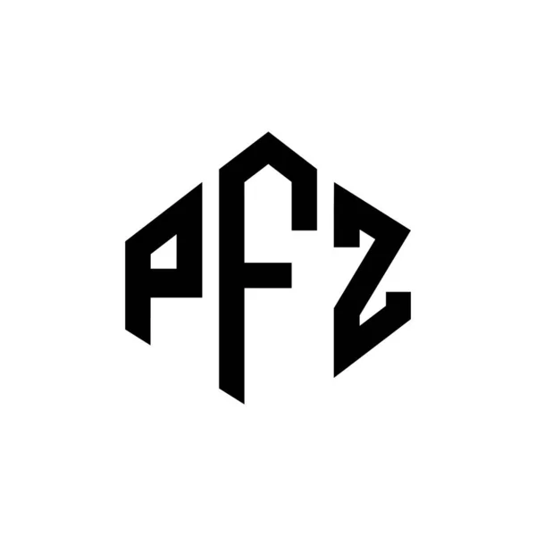 Pfz Letter Logo Design Polygon Shape Pfz Polygon Cube Shape — Image vectorielle