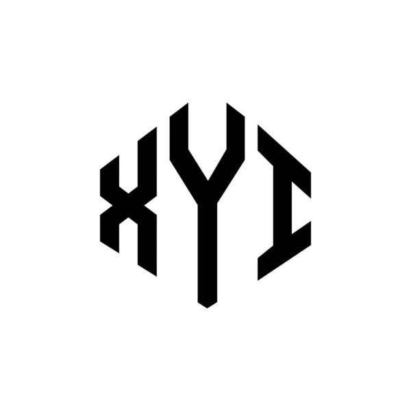 Xyi Letter Logo Design Polygon Shape Xyi Polygon Cube Shape — Stok Vektör