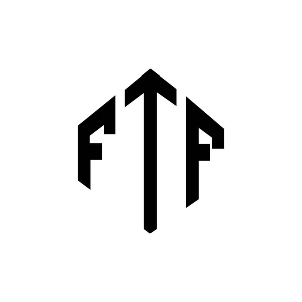 Ftf 디자인 다각형 Ftf 폴리곤 정육면체 디자인 Ftf 헥사곤 주형은 — 스톡 벡터