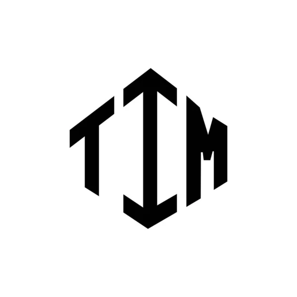 Tim Letter Logo Design Polygon Shape Tim Polygon Cube Shape — 스톡 벡터