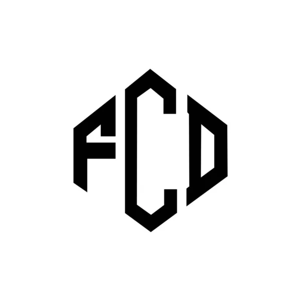 Fcd Lettre Logo Design Avec Forme Polygone Conception Logo Forme — Image vectorielle