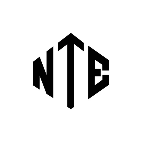 Nte Letter Logo Ontwerp Met Polygon Vorm Nte Polygon Kubus — Stockvector