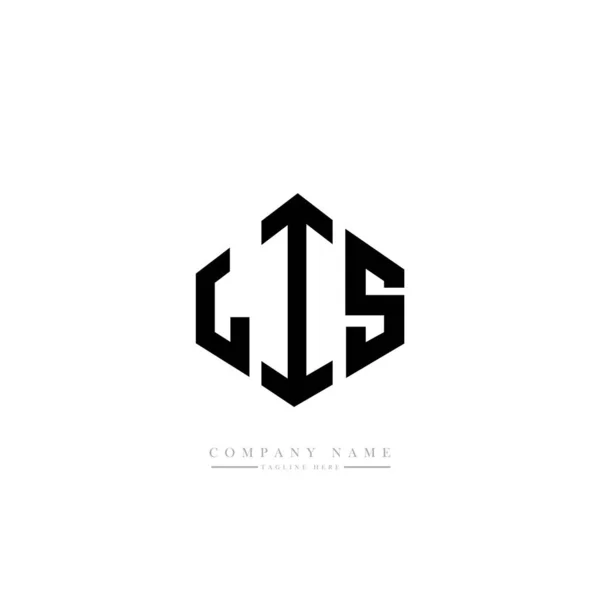 Lis Letter Logo Design Polygon Shape Cube Shape Logo Design — Stock Vector