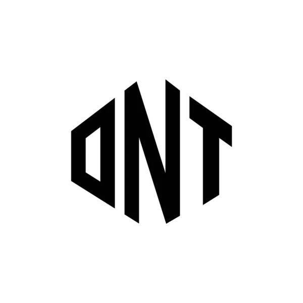 Ont Letter Logo Design Polygon Shape Ont Polygon Cube Shape — Stockový vektor