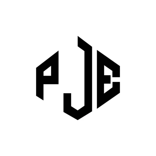 Pje Letter Logo Design Polygon Shape Pje Polygon Cube Shape — 스톡 벡터