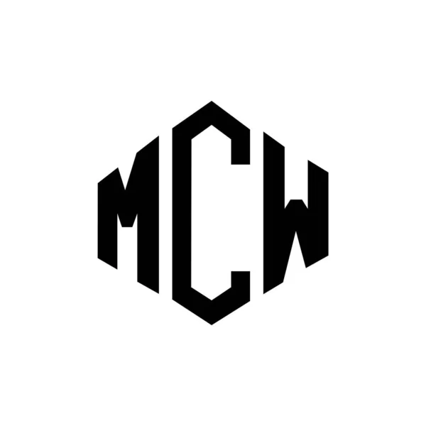 Logo Lettera Mcw Design Con Forma Poligonale Mcw Poligono Cubo — Vettoriale Stock
