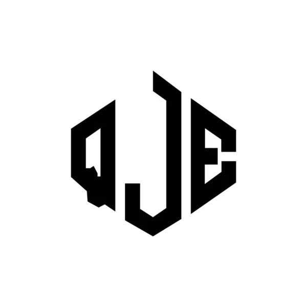 Qje Letter Logo Design Polygon Shape Qje Polygon Cube Shape — ストックベクタ