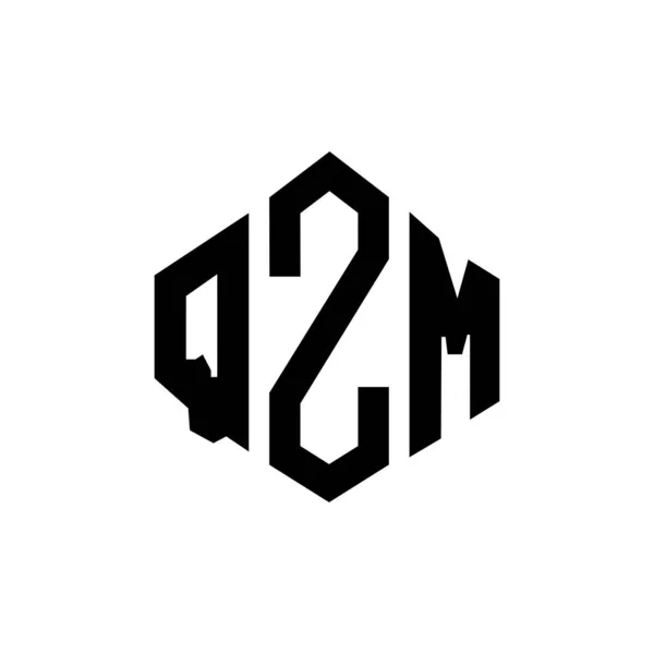 Qzm Letter Logo Design Polygon Shape Qzm Polygon Cube Shape — Stock Vector