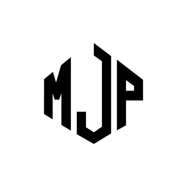 Logo Lettera Mjp Design Con Forma Poligonale Mjp Poligono Cubo — Vettoriale Stock