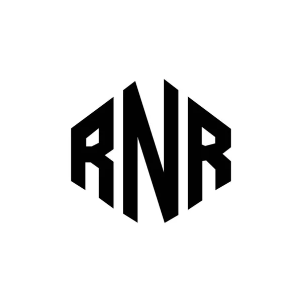 Rnr Letter Logo Design Polygon Shape Rnr Polygon Cube Shape — Stock vektor