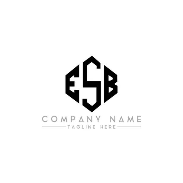 Esb Letter Logo Design Polygon Shape Esb Polygon Cube Shape — Stock Vector